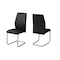 Monarch Specialties Dining Chair, Set Of 2, Side, Upholstered, Kitchen, Dining Room, Pu Leather Look, Black, Chrome I 1076 - alternate 1
